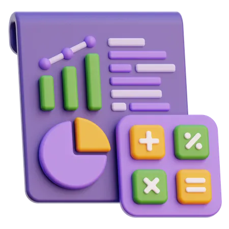 Data Chart Calculation  3D Icon