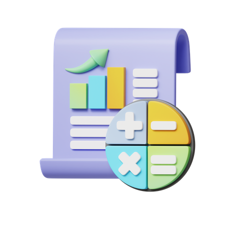 Data Chart Calculation  3D Icon