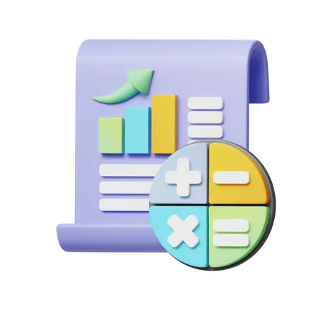 Data Chart Calculation  3D Icon