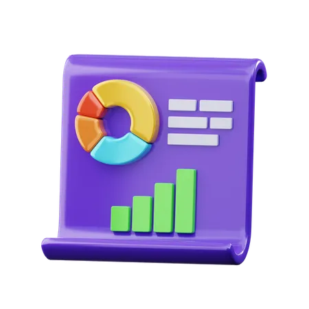 Data Chart Calculation  3D Icon