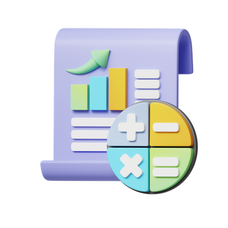 Data Chart Calculation 3D Icon