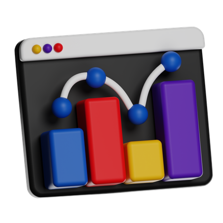 傾向を示すデータチャート  3D Icon