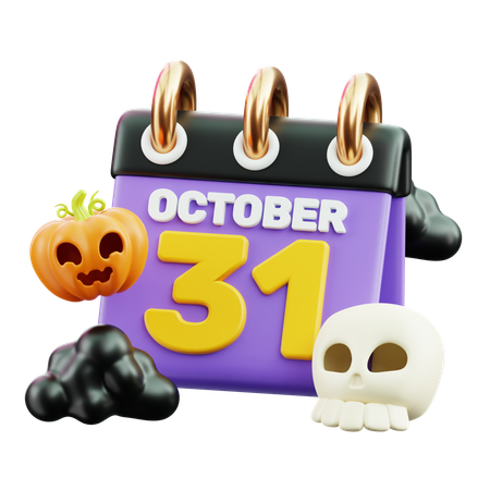 Data de Halloween 31 de outubro  3D Icon