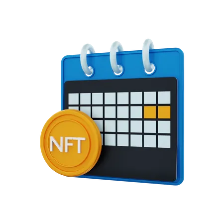 Data de negociação NFT  3D Illustration