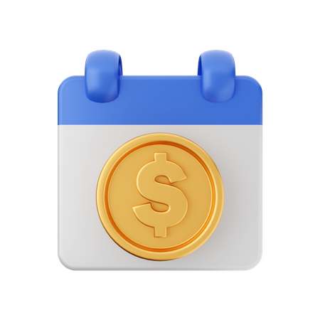 Data de pagamento em dólar  3D Icon