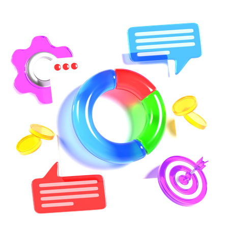 데이터 다이어그램  3D Icon