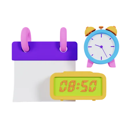 Data e hora  3D Icon