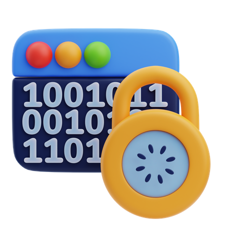 Data Encryption  3D Icon