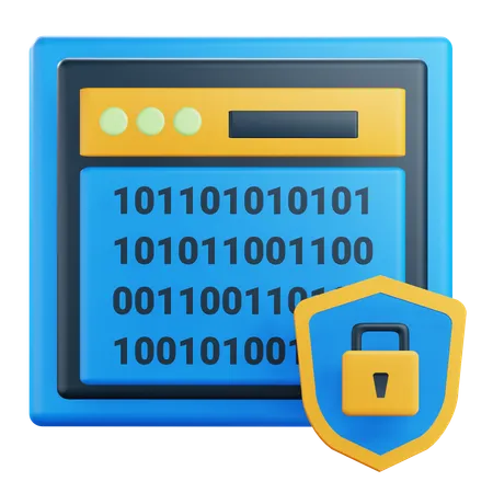 3 D Data Encryption Illustration With Transparent Background 3D Icon