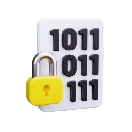 데이터 암호화  3D Icon