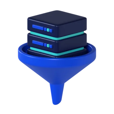 3 D Data Filtering Icon 3D Icon