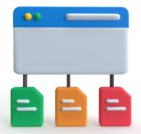 데이터 흐름  3D Icon