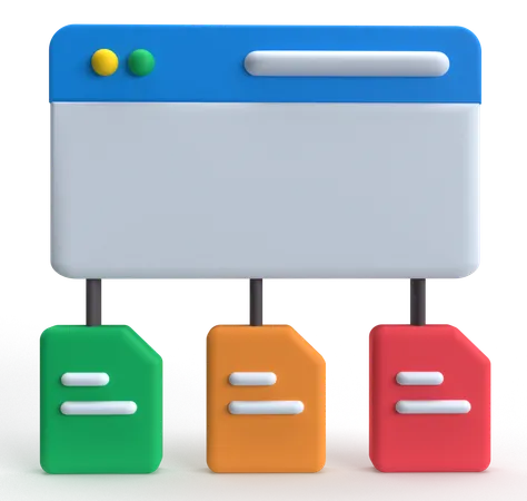 데이터 흐름  3D Icon