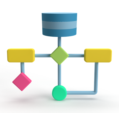 Data Flowchart  3D Icon