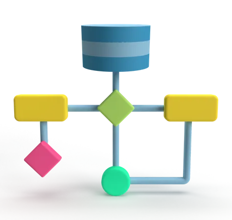 Data Flowchart  3D Icon