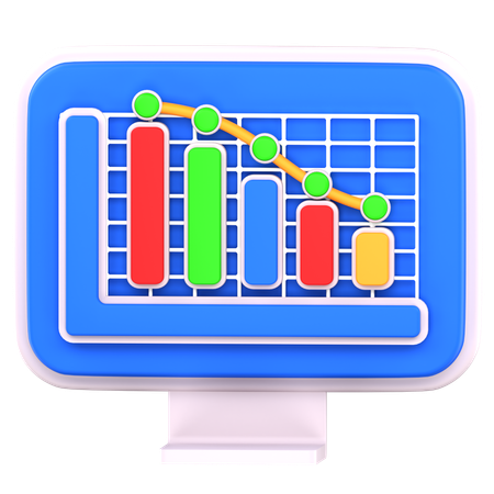 Data graph visualization  3D Icon