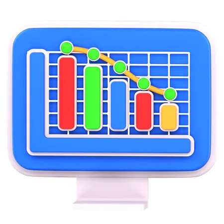 Data graph visualization  3D Icon