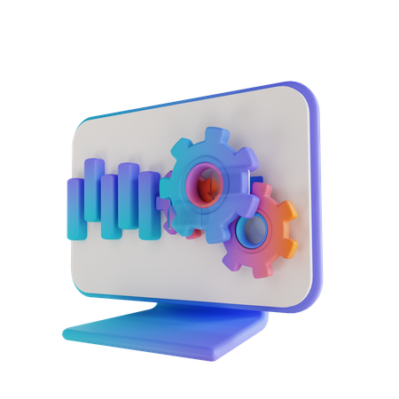 Data Monitoring  3D Illustration