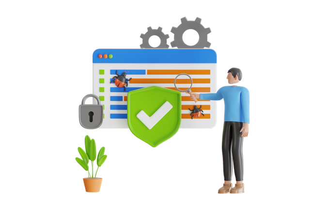 Data protection  3D Icon