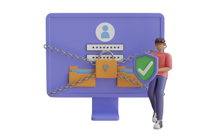 Data Protection  3D Illustration