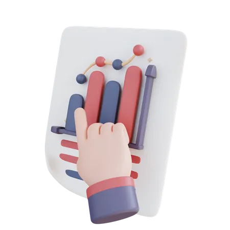 3 D Illustration Hand Showing Document Graphic 3D Icon