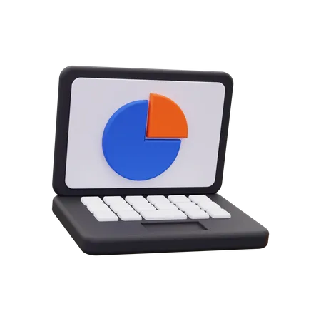 Data report on laptop  3D Icon