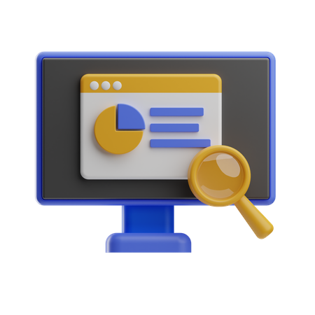 Data research  3D Icon