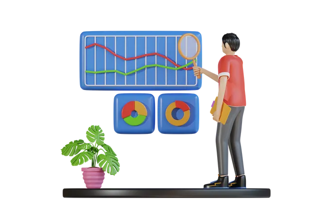 Data Research  3D Illustration