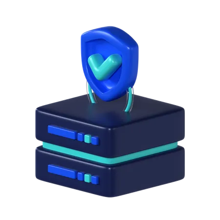 3 D Data Secured Icon 3D Icon
