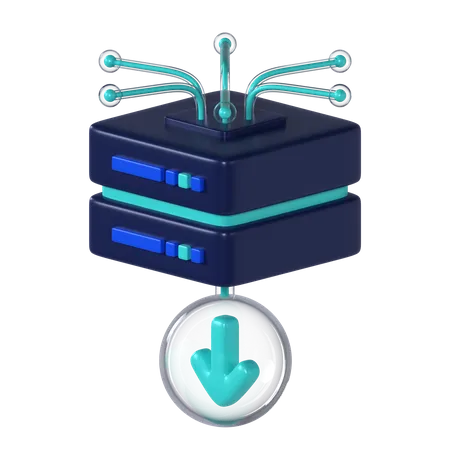 Data Server Download  3D Icon