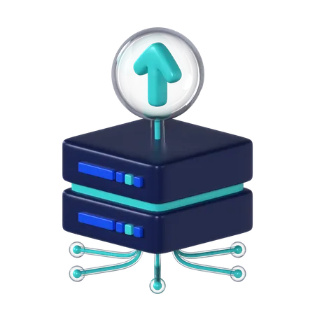 3 D Data Server Upload Icon 3D Icon