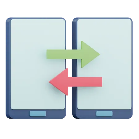 3 D Phone Data Sharing Icon Illustration With Isolated Design 3D Icon