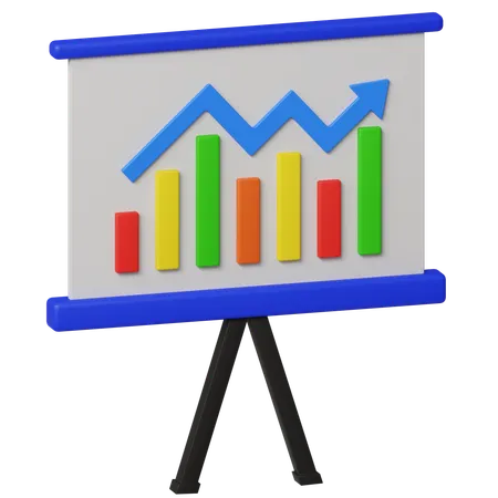 Data Statistic Presentation  3D Icon