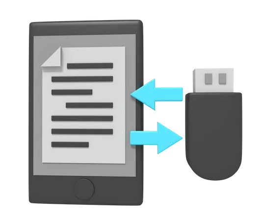 Document On Phone Exchange External Storage 3D Icon