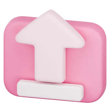 3 D Icon Of Pink Upload Symbol 3D Icon