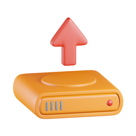 Data Upload from Hard Drive  3D Icon