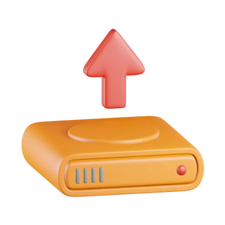 Data Upload from Hard Drive  3D Icon