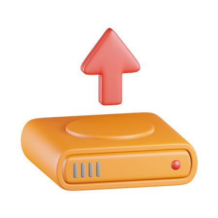 Data Upload from Hard Drive 3D Icon