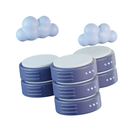Database Cloud  3D Icon