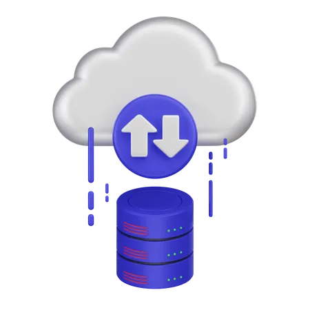 Enhance Your Projects With A 3 D Database Cloud Backup Icon Perfect For Web Presentations And Tech Designs Symbolizing Secure And Efficient Database Backup In The Cloud Elevate Your Visuals With Modern Sophistication 3D Icon