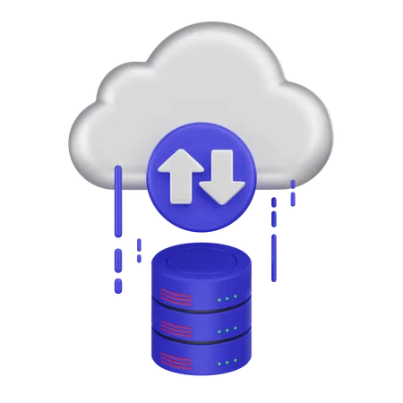 Database Cloud Backup  3D Icon