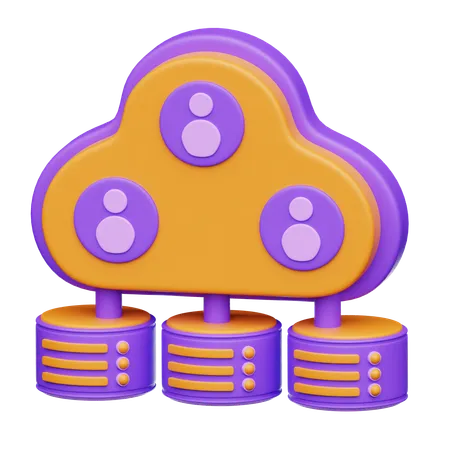 Database Cloud Computing  3D Icon