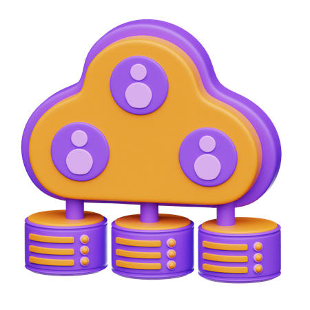 Database Cloud Computing  3D Icon
