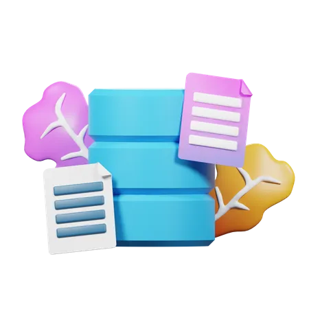 Database Document  3D Icon