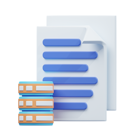 Database file and document  3D Icon