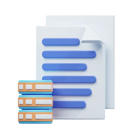 Database file and document  3D Icon