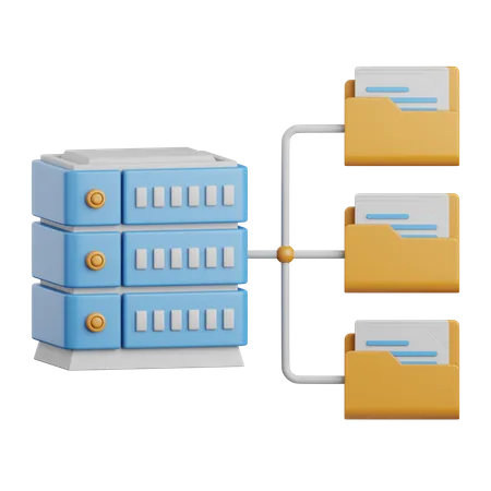 3 D Rendering Database Folder Isolated Useful For Cloud Network Computing Technology Database Server And Connection Design Element 3D Icon