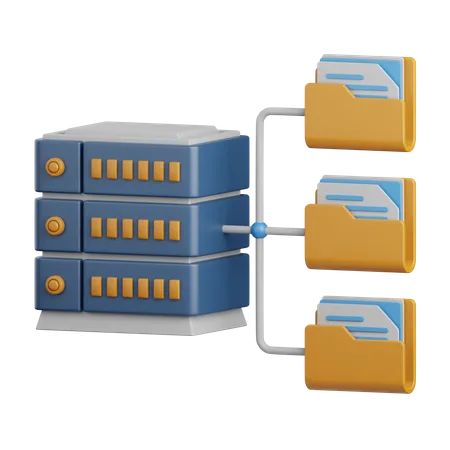 Database Folder Server Folder Folder Database Server Data File Directory Network Document Storage 3D Icon