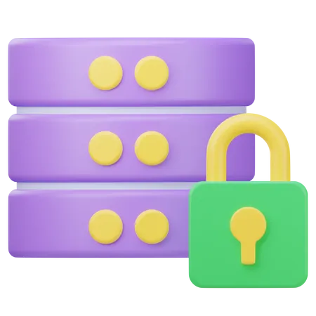 Database Lock  3D Icon