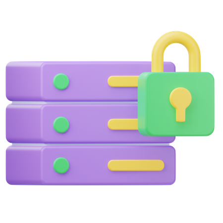 Database Lock  3D Icon